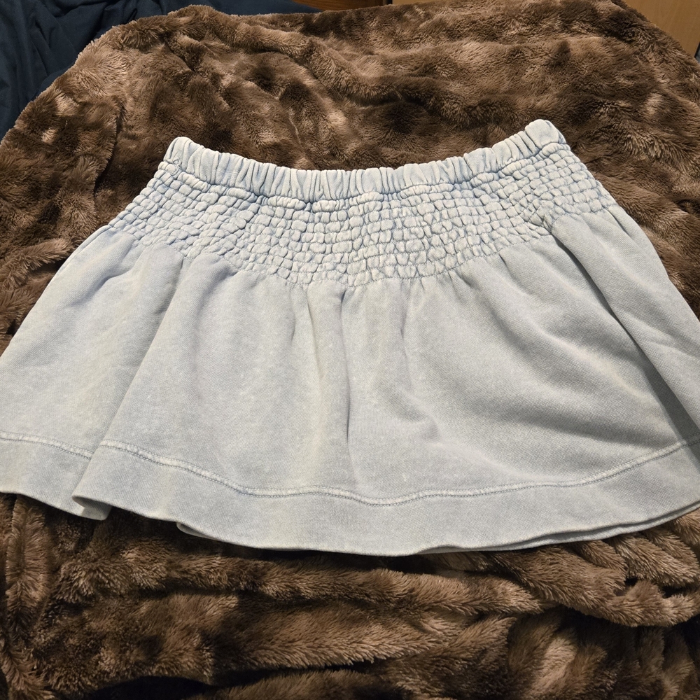 Aerie Light Blue Smocked Mini Skirt | XL | New | Summer Casual